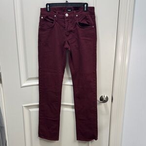 Hudson Jeans Byron Fit Men's Deep Red/Burgundy Jeans